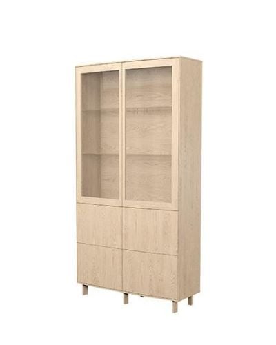 Skovby Vitrine SM410 100x37x192 cm - Weiß geölte Eiche