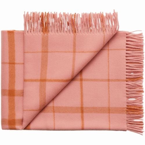 Silkeborg Uldspinderi Warp and Weft Love Plaid 130x190 cm - Coral/Amber