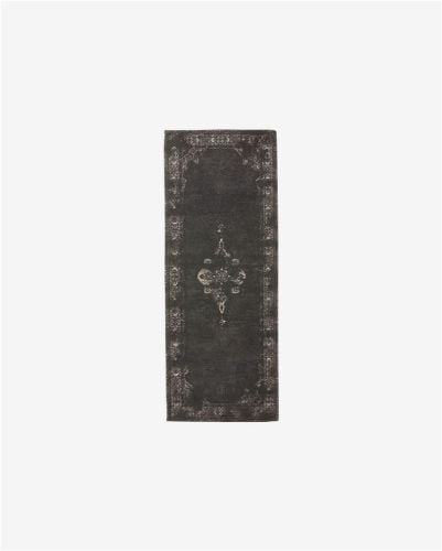Nordal Grand Tæppe 75x200 cm - Mørkegrå/Sort 