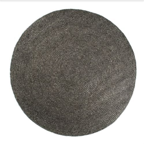 HC Interior Rugs Stavanger Håndlavet Tæppe Ø: 200 cm - Dark Grey