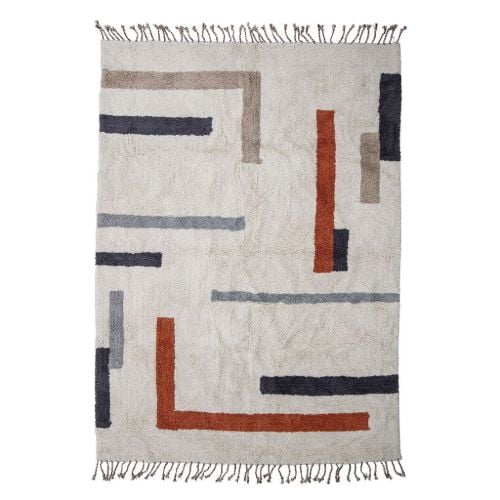 Bloomingville Jue Teppich 200 x 140 cm – Baumwolle/Natur