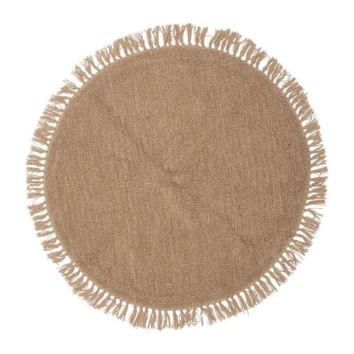 Bloomingville Lenea Tæppe Uld Ø: 110 cm - Brun