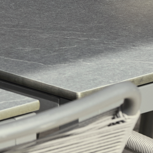 Mandalay Pure Tischplatte L: 82 cm - Aluminium/Anthrazit
