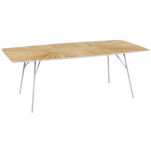 Mandalay Marguerit Havebord L: 200 cm - Teak/Hvid UDSOLGT FOR SÆSON 2026
