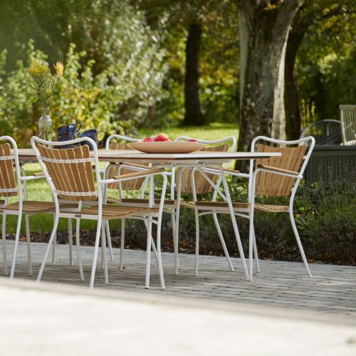 Mandalay Marguerit Gartentisch L: 200 cm - Teak/Weiß