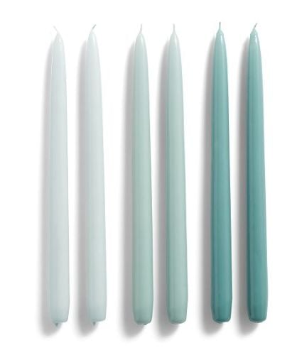 HAY Candle Conical 6 pcs H: 32 cm - Ice Blue Arctic Blue Teal OUTLET