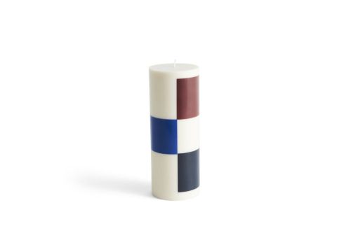 HAY Column Candle Large H: 25 cm - Off-white, brown, black and blue OUTLET