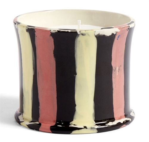 HAY Stripe Scented Candle Ø: 8,5 cm - Orange Leaf OUTLET