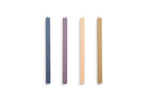 HAY Square Candle Set of 4 pcs H: 24 cm - Dark OUTLET