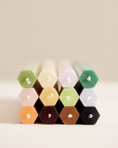 HAY Hexagon Kerze Ø: 2,2 cm 4 stk - Fresh Set OUTLET
