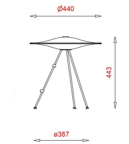 Piet Hein Sinus 440 Tischleuchte H: 44,3 cm – Opal/Schwarzes Kabel OUTLET