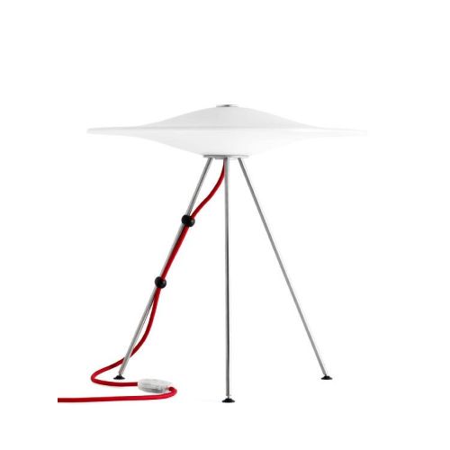 Piet Hein Sinus 440 Bordlampe H: 44,3cm - Opal/Rød Ledning OUTLET