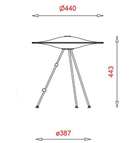 Piet Hein Sinus 440 Tischleuchte H: 44,3 cm – Opal/Rotes Kabel WERBEANGEBOT OUTLET