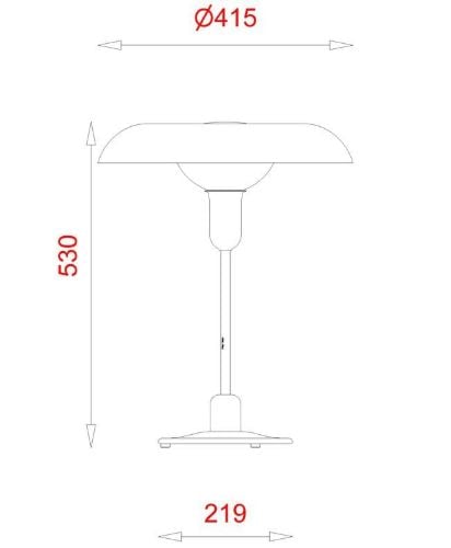 Piet Hein RA 400 Tischleuchte H: 53cm - Opal/Chrom OUTLET