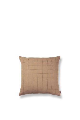 Ferm Living Brown Cotton Cushion 50x50 cm - Grid OUTLET