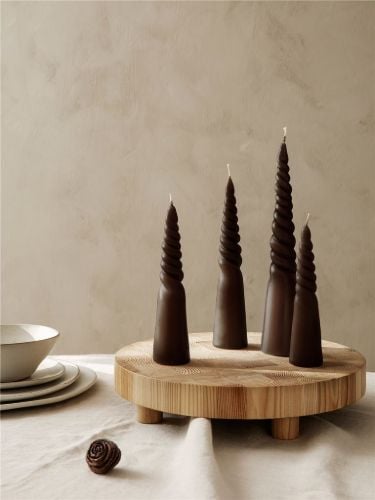 Ferm Living Twisted Candles 4er-Set H: 25 cm - Braun OUTLET