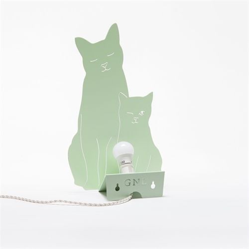 Goodnight Light Decoupage Kitties Lampe H: 33 cm - Mint OUTLET