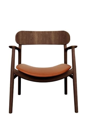 Bent Hansen Asger Loungestol M. Polstring H: 77,5 cm - Røget Olieret Eg/ Zenso2 223 Cognac Læder 