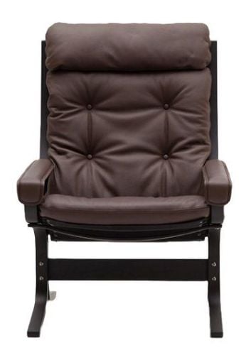 LK Hjelle Siesta Classic Lænestol Høj m. Armlæn  - Black/Prescott Chestnut