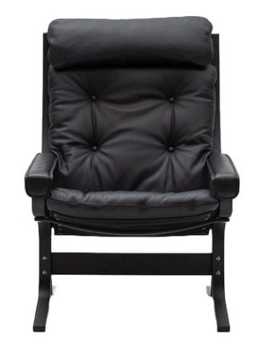 LK Hjelle Siesta Classic Lænestol Høj m. Armlæn  - Black/Prescott Black Ink