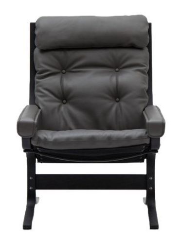 LK Hjelle Siesta Classic Lænestol Høj m. Armlæn  - Black/Prescott Greyshadow