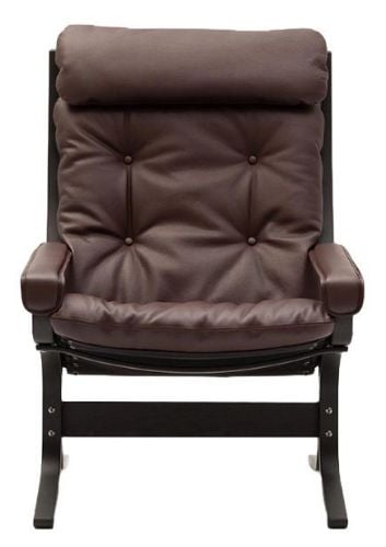 LK Hjelle Siesta Classic Lænestol Høj m. Armlæn  - Black/Elmo Rustical Dark Brown