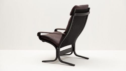 LK Hjelle Siesta Classic Sessel hoch mit Armlehnen SH: 45 cm – Schwarz/Elmo Rustical Dark Brown