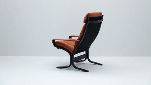 LK Hjelle Siesta Classic Sessel hoch mit Armlehnen SH: 45 cm – Schwarz/Dünenrost