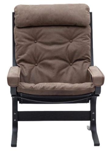 LK Hjelle Siesta Classic Lænestol Høj m. Armlæn  - Black/Dunes Dark Brown