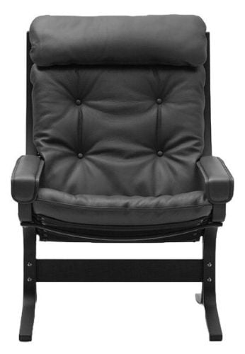 LK Hjelle Siesta Classic Lænestol Høj m. Armlæn  - Black/Elmo Rustical Grey