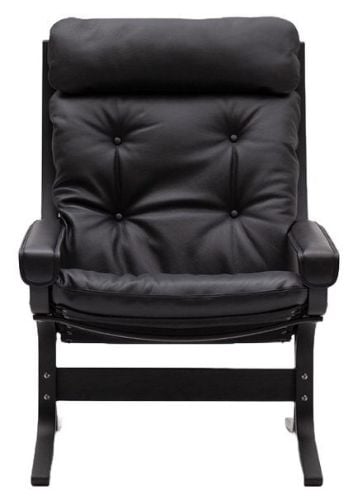 LK Hjelle Siesta Classic Lænestol Høj m. Armlæn  - Black/Elmo Rustical Black