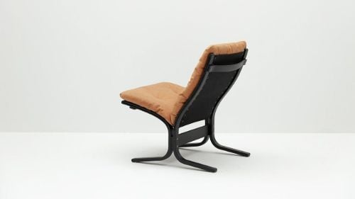 LK Hjelle Siesta Classic Sessel niedrig SH: 45 cm – Schwarz/Vintage Cognac