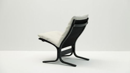 LK Hjelle Siesta Classic Sessel niedrig SH: 45 cm – Schwarz/Prescott-Lamm