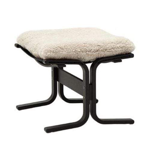 LK Hjelle Siesta Ovis Fodskammel - Black/Sheepskin Moonlight
