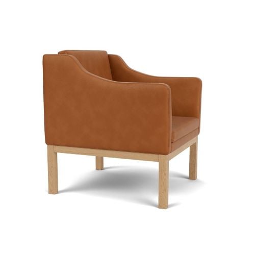 FDB Furniture L46 MK155 Mogens Koch Sessel B: 72 cm - Eiche/Cognac Leder