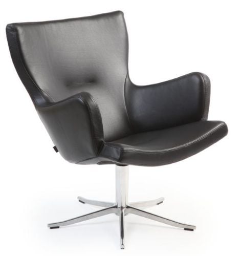 Conform Gyro Lænestol Med Armlæn  - Sort læder/Aluminium (Prisgruppe 30/2514-89)