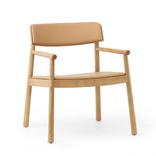 Normann Copenhagen Timb Lounge Chair - Esche/Tan/Ultra Leather/Camel