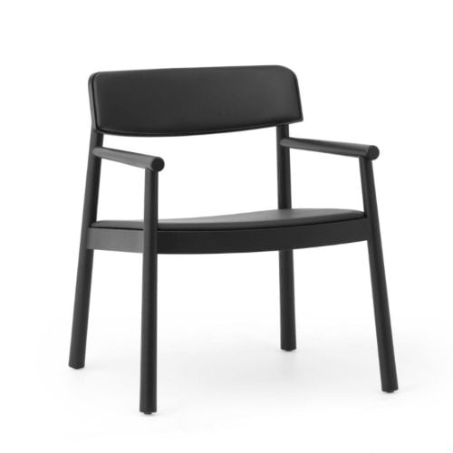 Normann Copenhagen Timb Lounge Sessel - Esche/Ultra Leder/Schwarz