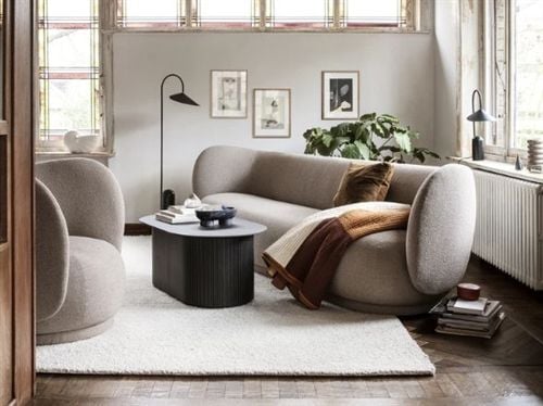 Ferm Living Rico Lounge Chair gebürstet SH: 41 cm – Sand