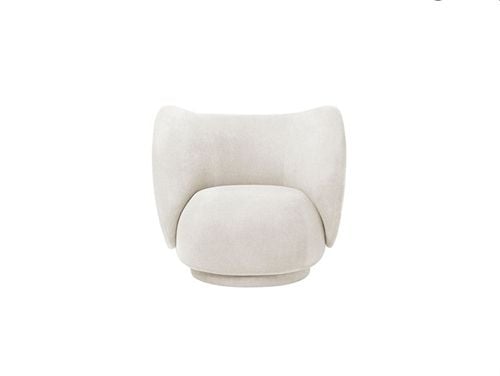 Ferm Living Rico Lounge Chair Brushed SH: 41 cm - Off White