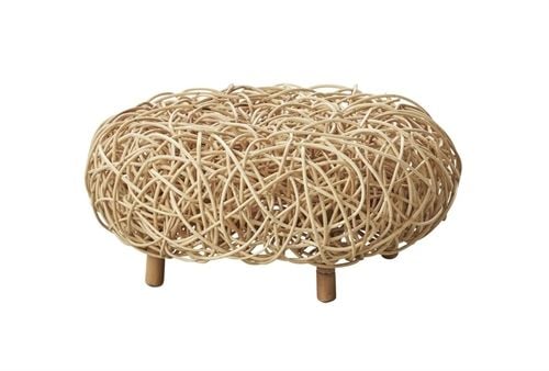 Cane-line Indoor Loop Fodskammel Ø: 50 cm - Natural Rattan