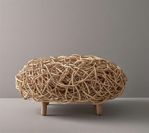 Cane-line Indoor Loop Fußhocker Ø: 50 cm – Natürliches Rattan