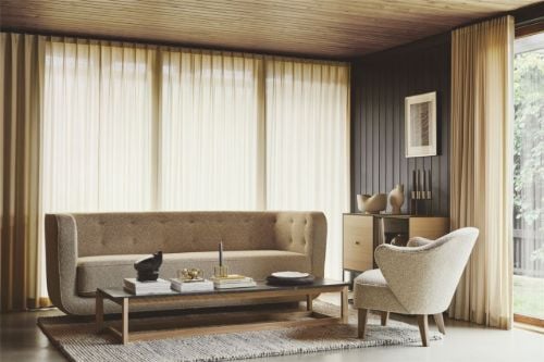 Audo Copenhagen Ingeborg Signature Loungesessel SH: 40 cm - Sacho Zero Boucle 001/Eg