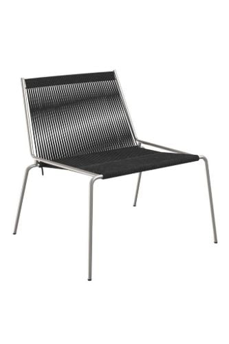Thorup Copenhagen Noel Lounge Chair SH: 43 cm - Stål/Sort