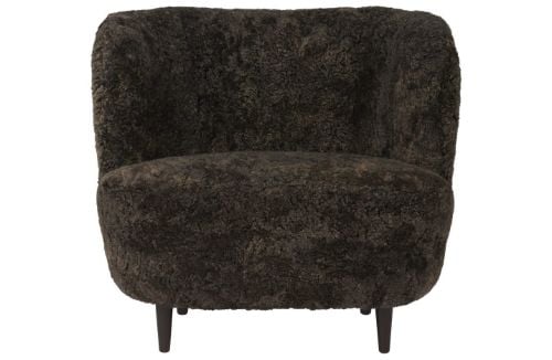 GUBI Stay Lounge Chair Vollgepolstert SH: 40 cm – Espresso/Räuchereiche