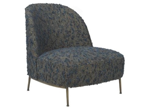 GUBI Sejour Lounge Chair Fully Upholstered SH: 35 cm - Antique Brass / Woodstock