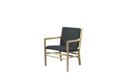 FDB Furniture J147 Sessel SH: 40,9 cm – Eiche / Dunkelgrün