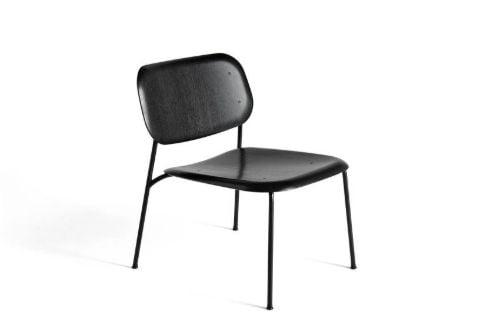 HAY Soft Edge 10 Lounge Chair SH: 40 cm - Black/Black Powder Coated Steel