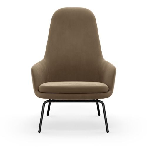 Normann Copenhagen Era Lounge Chair High Steel SH: 40 cm – City Velvet Vol 2 / 077