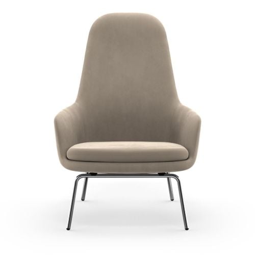 Normann Copenhagen Era Lounge Chair High Chrome SH: 40 cm – City Velvet Vol 2 / 096
